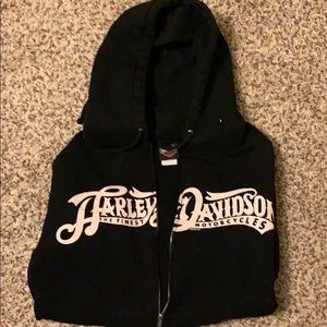 Harley Davidson Black Zip up Sweatshirt sz L